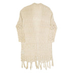 HOLLISTER Cardigan Womens Kimono Top Cream 3/4 Sleeve S