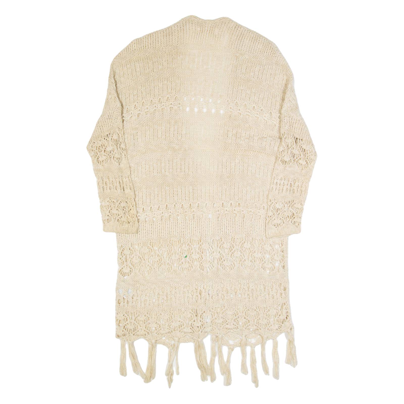 HOLLISTER Cardigan Womens Kimono Top Cream 3/4 Sleeve S