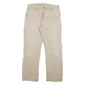 CARHARTT Mens Jeans Beige Relaxed Straight Denim W32 L28 Durable Workwear Zip