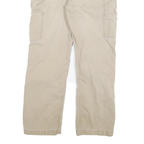 CARHARTT Mens Jeans Beige Relaxed Straight Denim W32 L28 Durable Workwear Zip