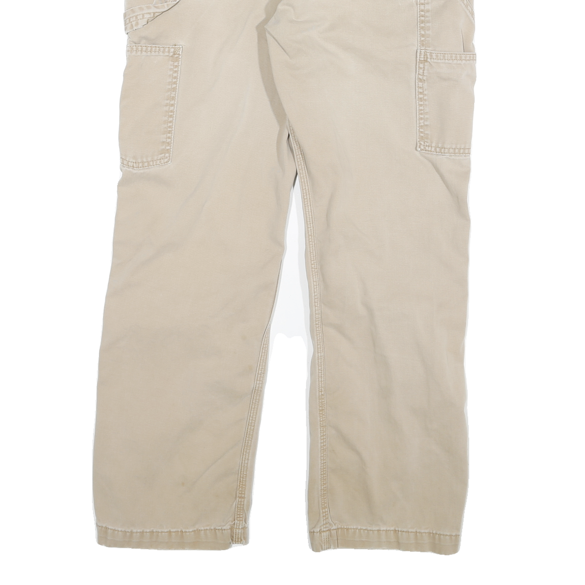 CARHARTT Mens Jeans Beige Relaxed Straight Denim W32 L28 Durable Workwear Zip