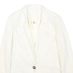 SACK'S Womens White Silk Jacket S Button Plain Elegant Lightweight