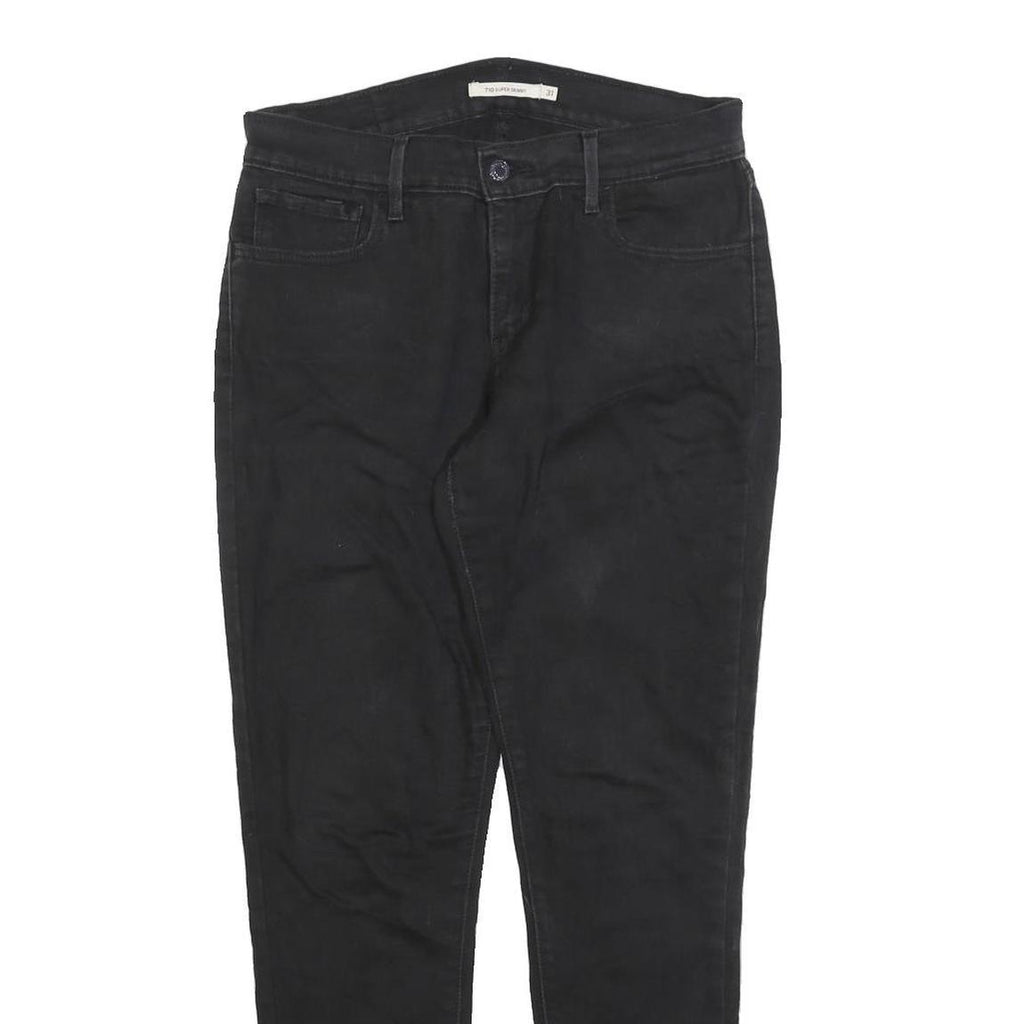 LEVI'S 710 Womens Jeans Black Slim Skinny Denim W31 L28 Stretch Zip Fastening