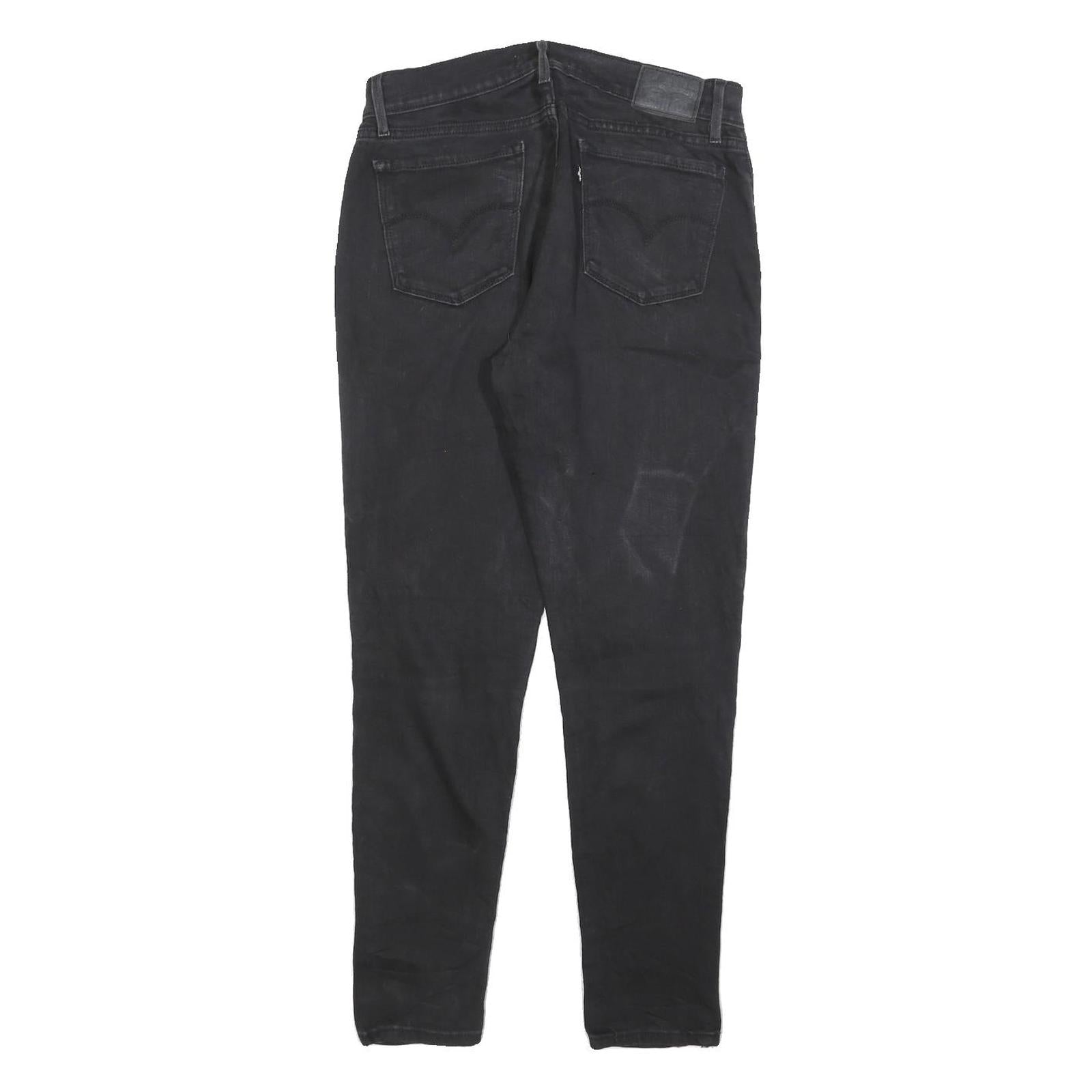 LEVI'S 710 Womens Jeans Black Slim Skinny Denim W31 L28 Stretch Zip Fastening