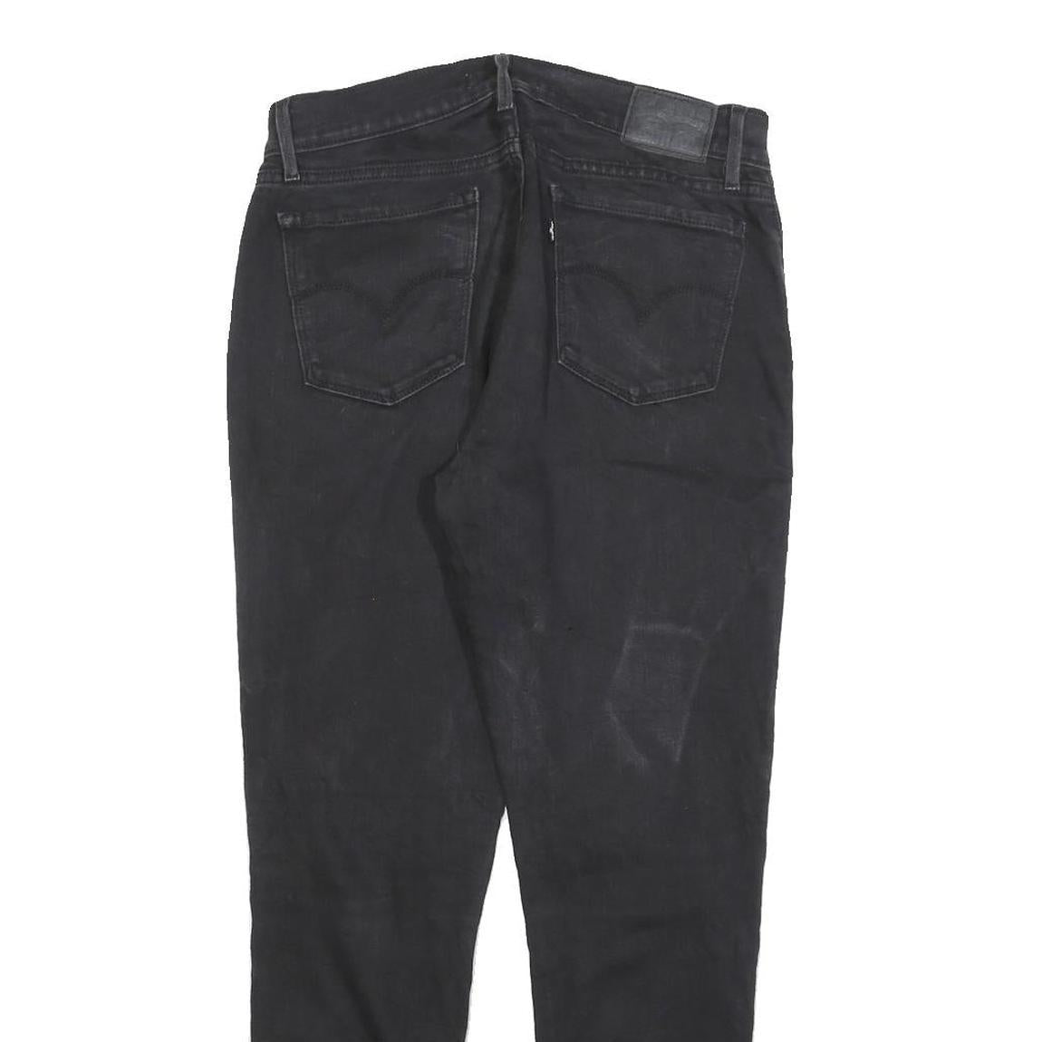 LEVI'S 710 Womens Jeans Black Slim Skinny Denim W31 L28 Stretch Zip Fastening