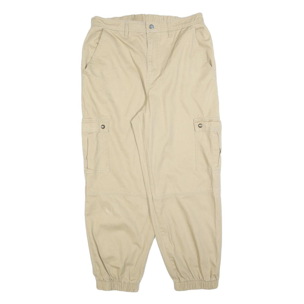 WILD FABLE Womens Cotton Blend Beige Relaxed Cargo Trousers W32 L28 Casual