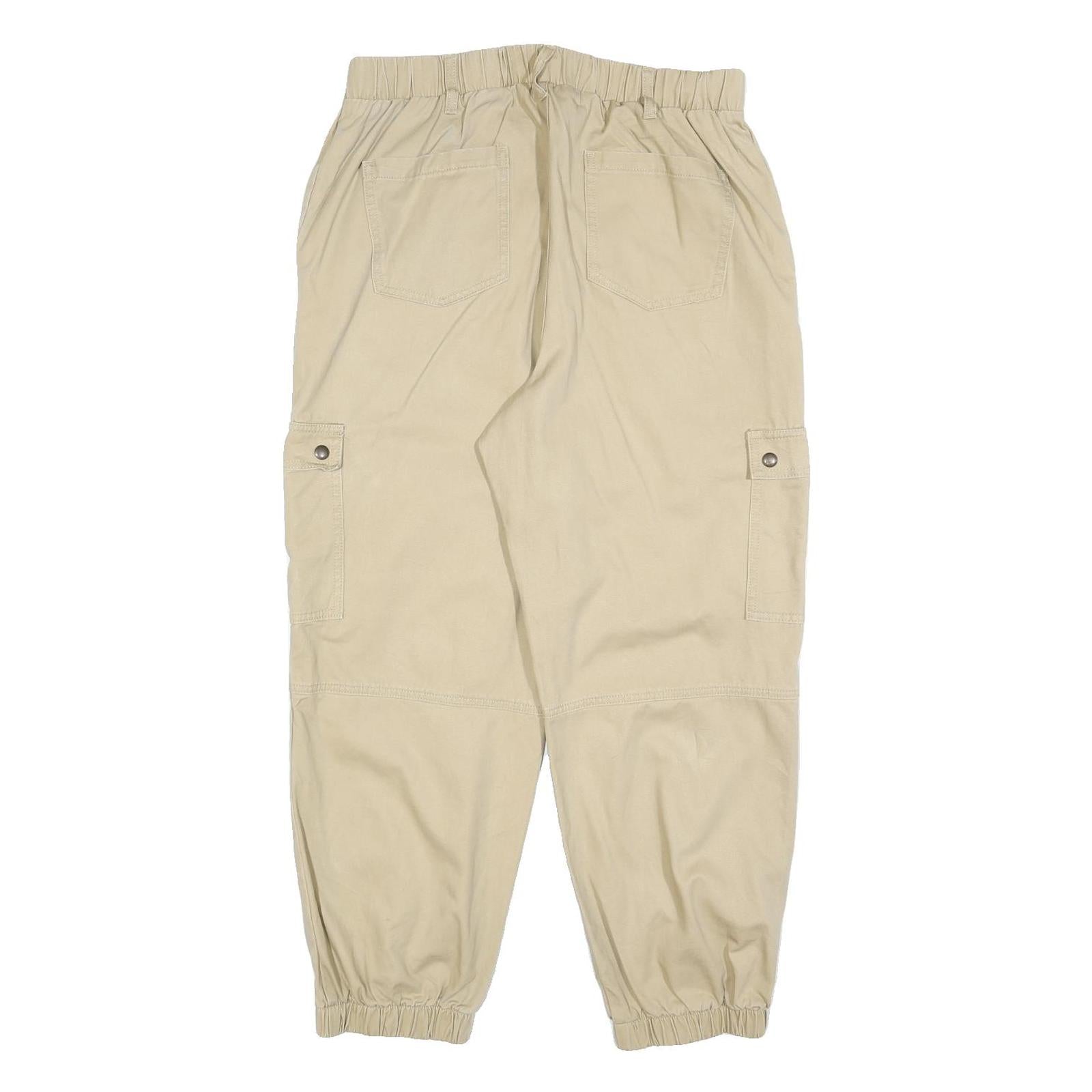 WILD FABLE Womens Cotton Blend Beige Relaxed Cargo Trousers W32 L28 Casual
