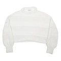 ARIZONA JEAN COMPANY Womens White Plain Jumper Roll Neck Tight Knit S Crop