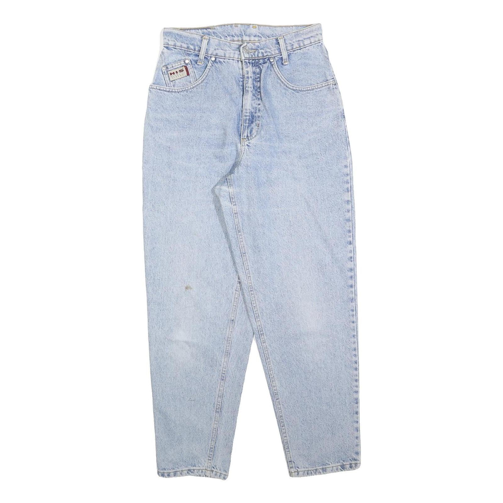 HIS Womens Regular Fit Light Blue Denim Jeans W28 L28 Classic Cotton Blend Zip