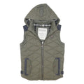 DIESEL Mens Green Quilted Puffer Jacket M Polyester Blend Zip Hooded Casual