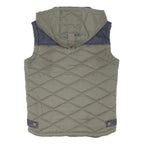 DIESEL Mens Green Quilted Puffer Jacket M Polyester Blend Zip Hooded Casual