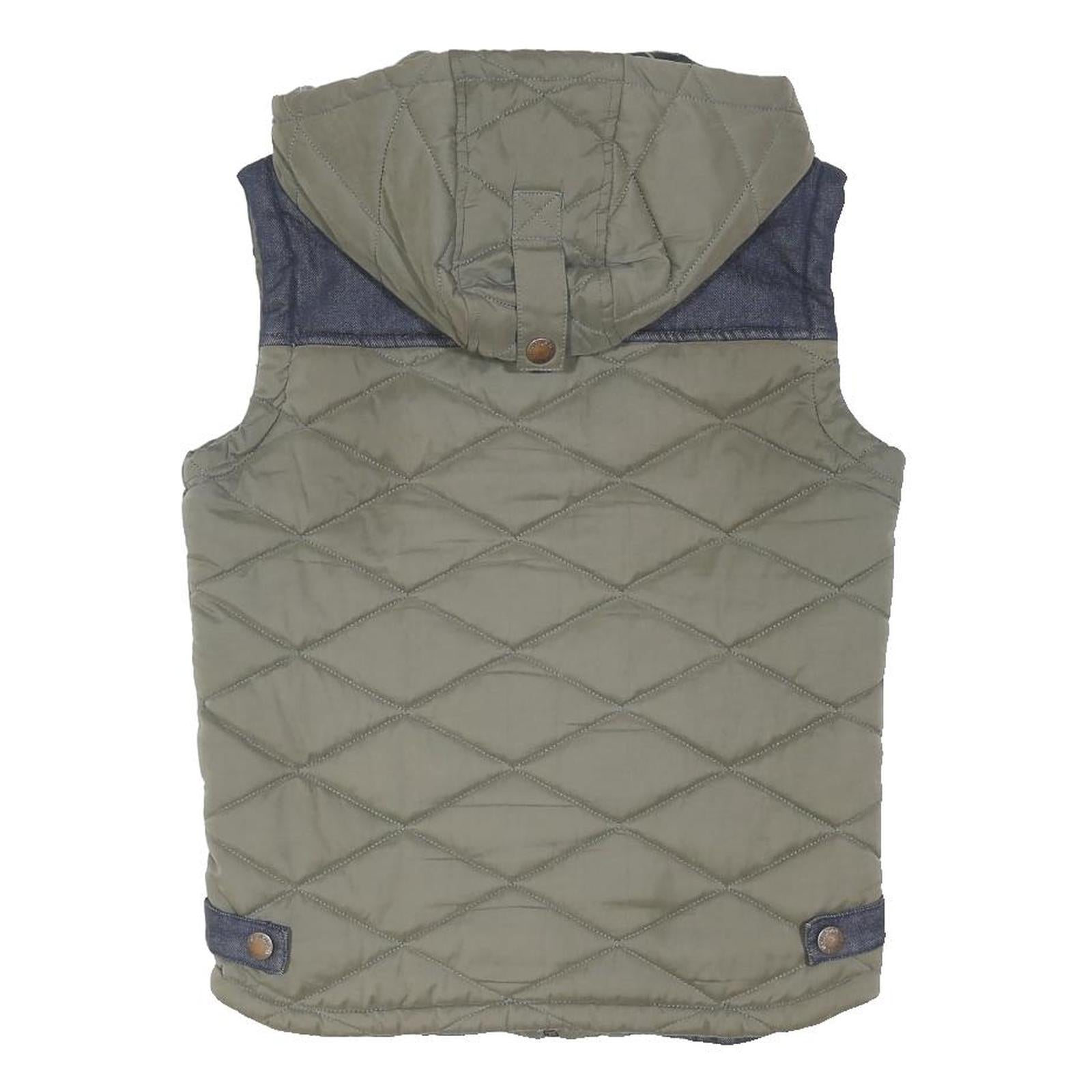 DIESEL Mens Green Quilted Puffer Jacket M Polyester Blend Zip Hooded Casual