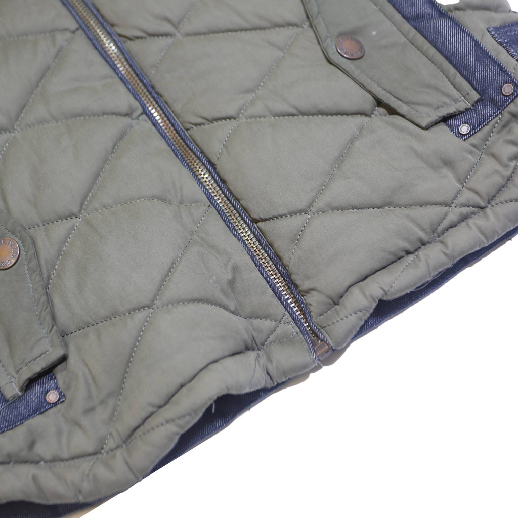 DIESEL Mens Green Quilted Puffer Jacket M Polyester Blend Zip Hooded Casual