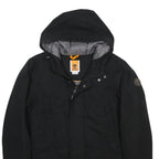 TIMBERLAND Mens Black Jacket S Polyester Hooded Zip Outdoor Casual Lightweight