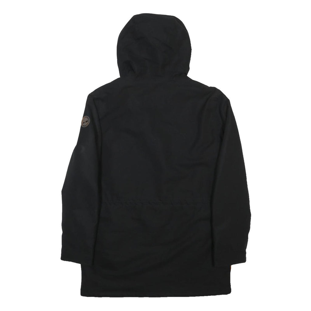 TIMBERLAND Mens Black Jacket S Polyester Hooded Zip Outdoor Casual Lightweight