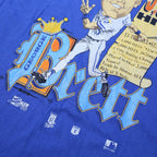 SALEM Single Stitch Mens Blue George Brett Graphic T-Shirt XL Short Sleeve