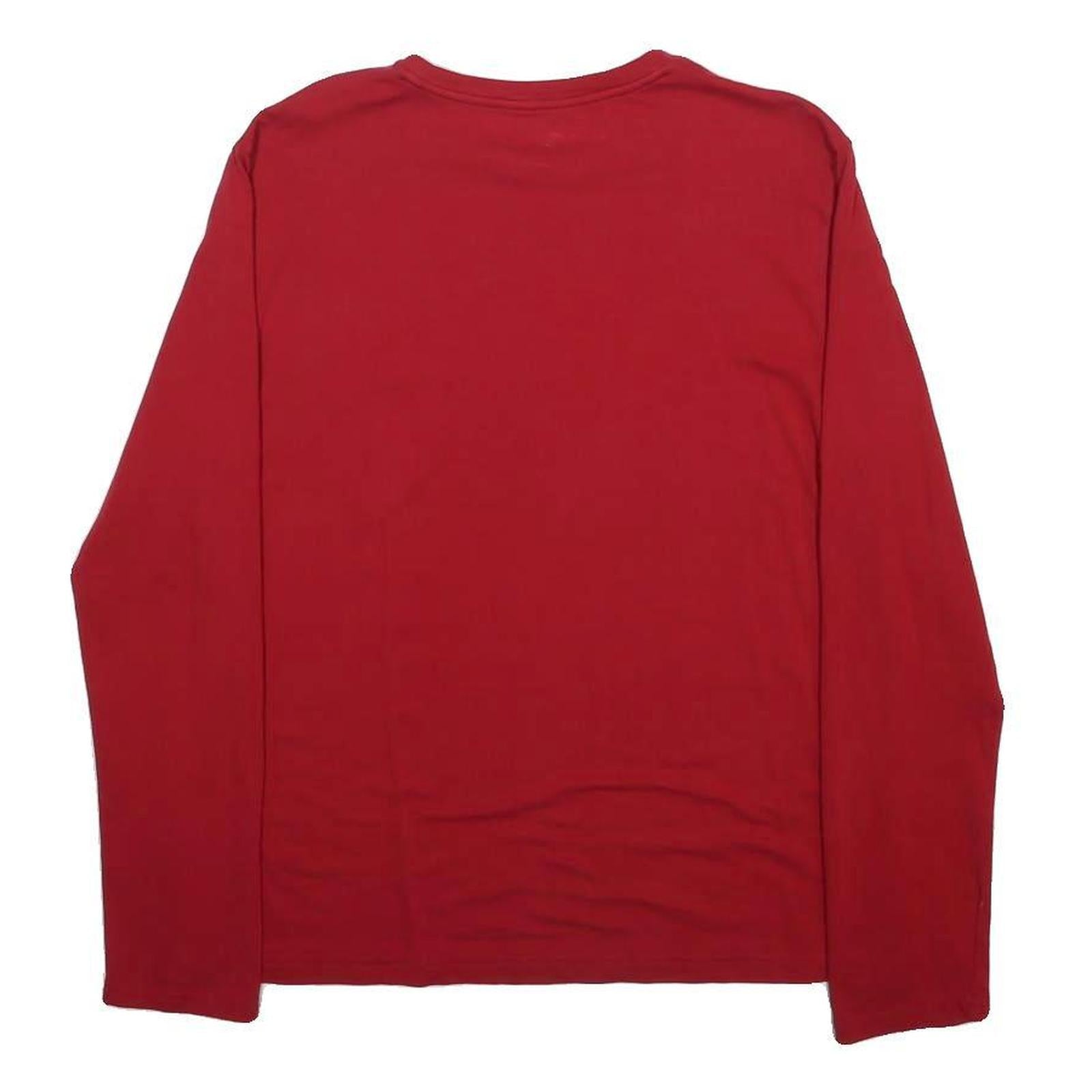 NAUTICA Mens Red Long Sleeve Crew Neck T-Shirt M Cotton Blend Classic Fit