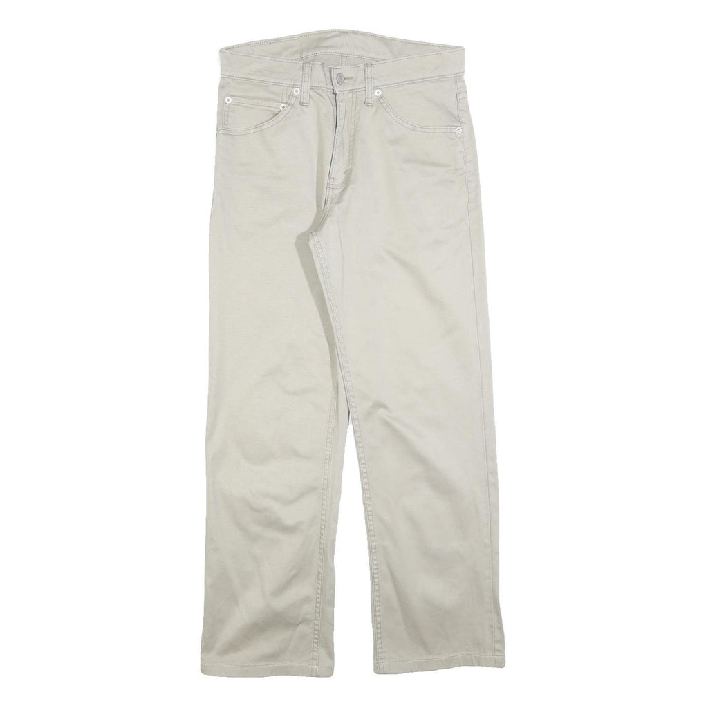 LEVI'S Mens Cotton Blend Beige Regular Fit Straight Leg Trousers W30 L28 Classic