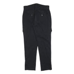 GLORIA VANDERBLIT Womens Black Cotton Blend Slim Cargo Trousers W32 L30