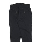 GLORIA VANDERBLIT Womens Black Cotton Blend Slim Cargo Trousers W32 L30