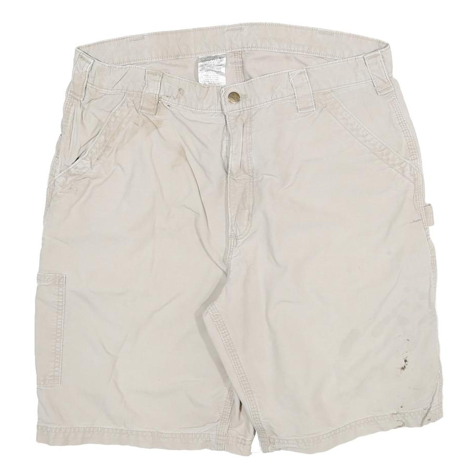 CARHARTT Mens Shorts Beige Casual Cotton Blend 2XL W36 Durable Workwear