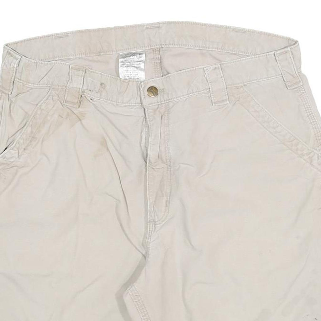 CARHARTT Mens Shorts Beige Casual Cotton Blend 2XL W36 Durable Workwear