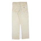 CARHARTT Mens Regular Beige Cotton Blend Straight Leg Trousers W32 L29 Workwear
