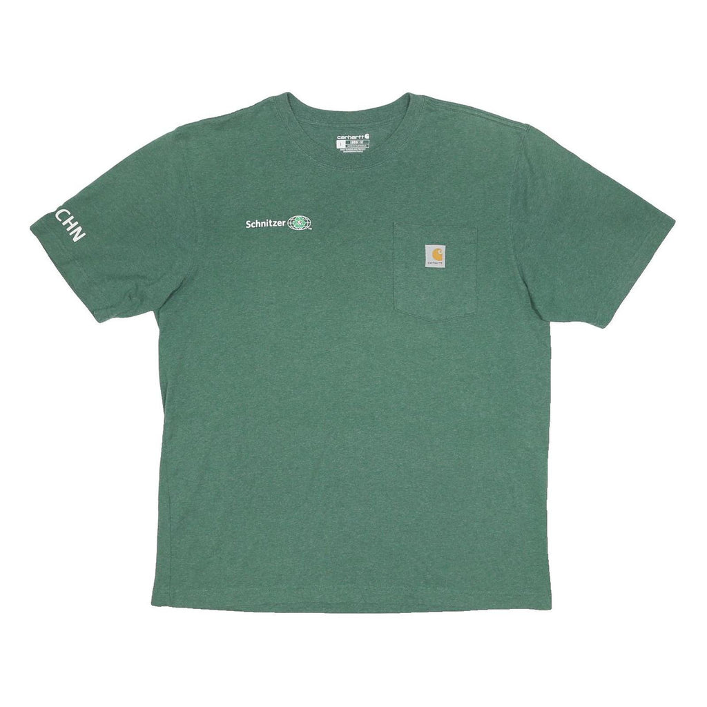 CARHARTT Mens Green Chest Pocket Logo T-Shirt L Short Sleeve Crew Neck Workwear