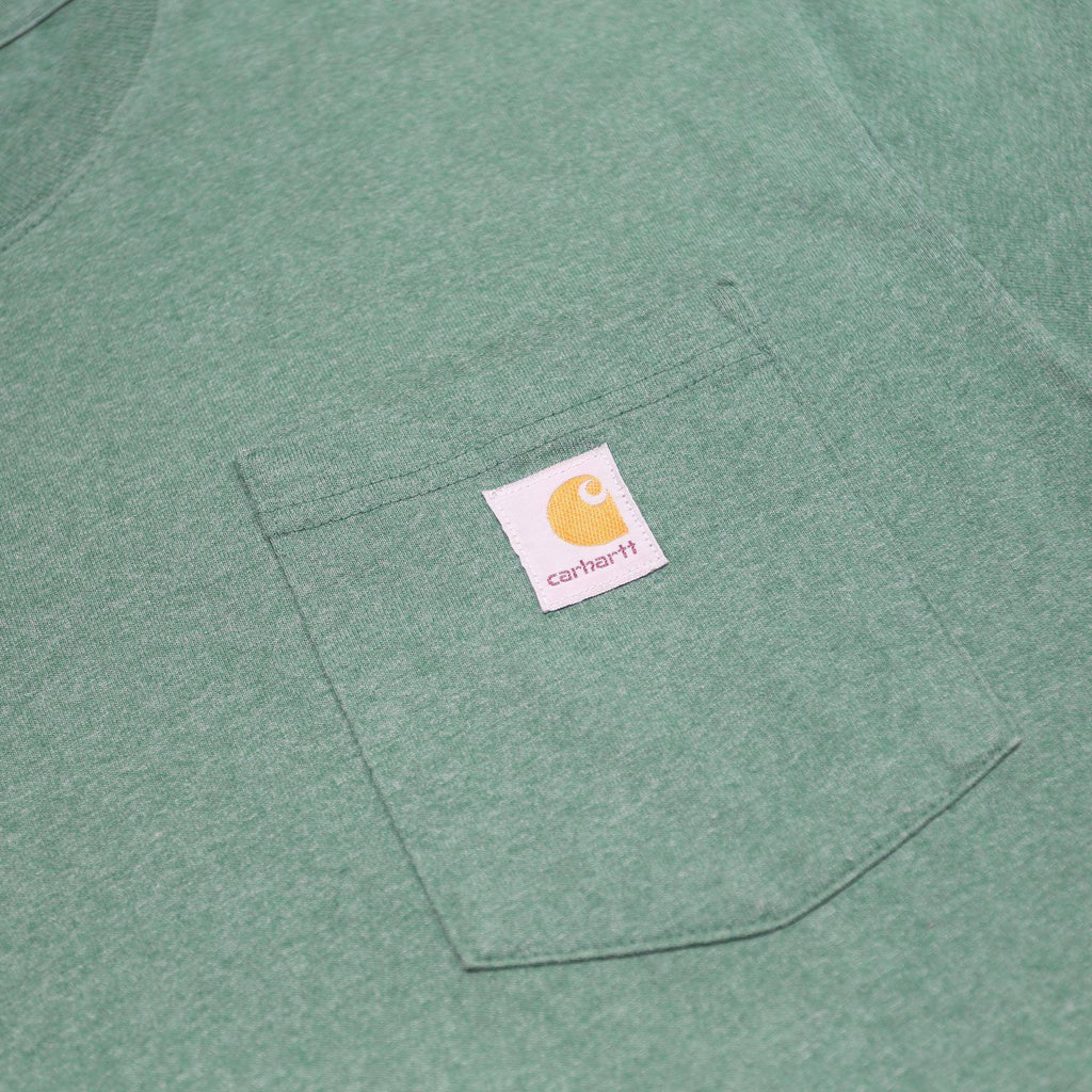 CARHARTT Mens Green Chest Pocket Logo T-Shirt L Short Sleeve Crew Neck Workwear