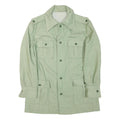 Womens Green Cotton Blend Button Jacket L Plain Classic Lightweight Stylish