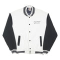 FRUIT OF THE LOOM Mens White & Black Department Of Justice Coach Jacket L Cotton
