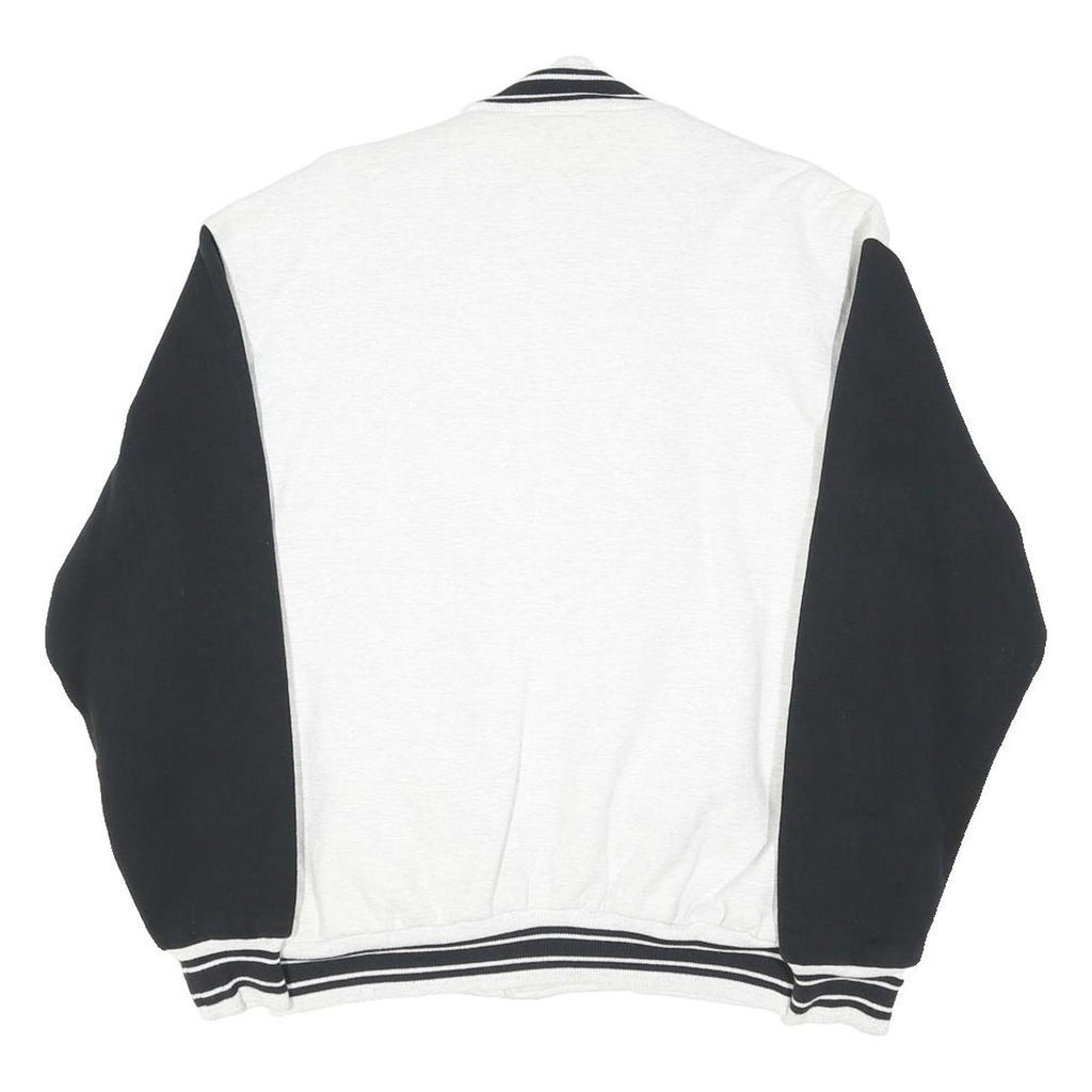 FRUIT OF THE LOOM Mens White & Black Department Of Justice Coach Jacket L Cotton