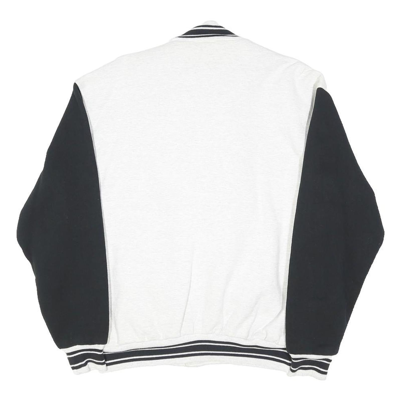 FRUIT OF THE LOOM Mens White & Black Department Of Justice Coach Jacket L Cotton