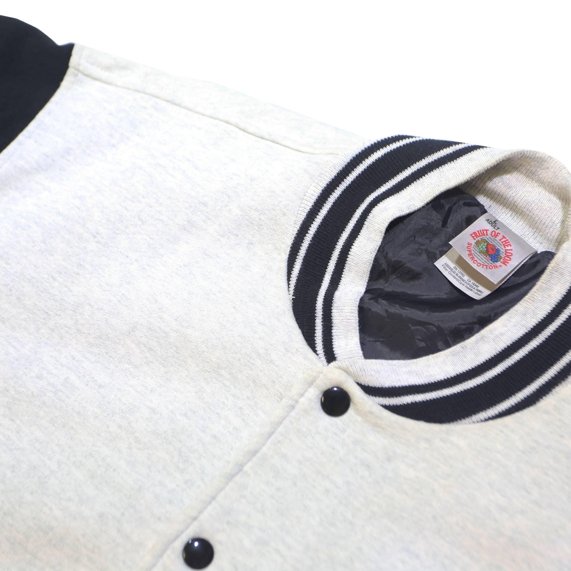 FRUIT OF THE LOOM Mens White & Black Department Of Justice Coach Jacket L Cotton