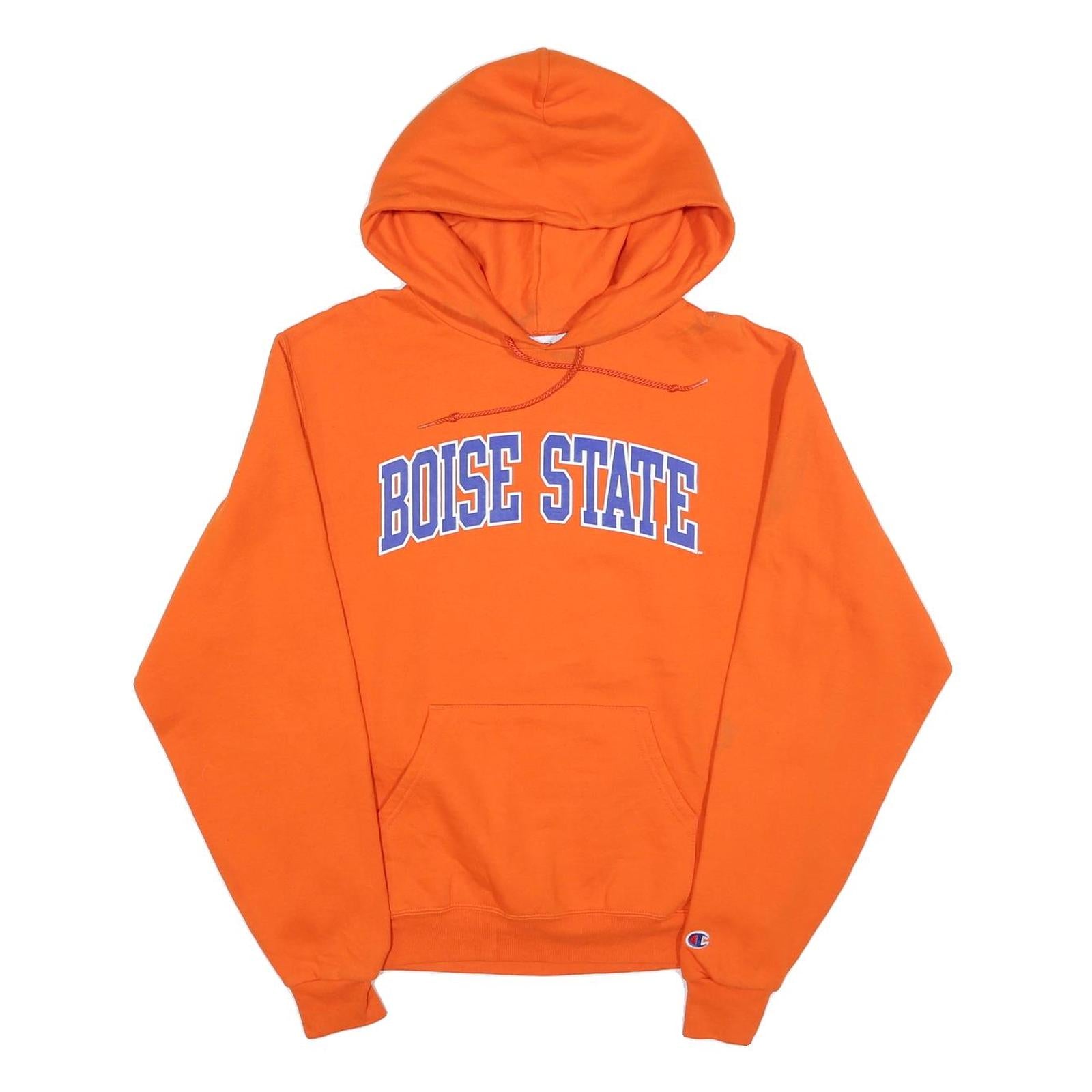 CHAMPION Mens Orange Boise State Pullover Hoodie S Cotton Blend Casual