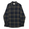 GEORGE Mens Blue & Brown Check Shirt M Casual Cotton Long Sleeve Button Closure