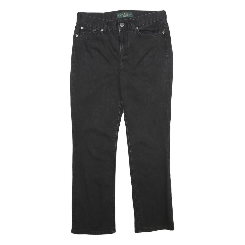 LAUREN RALPH LAUREN Womens Classic Black Denim Straight Jeans Cotton Blend W28