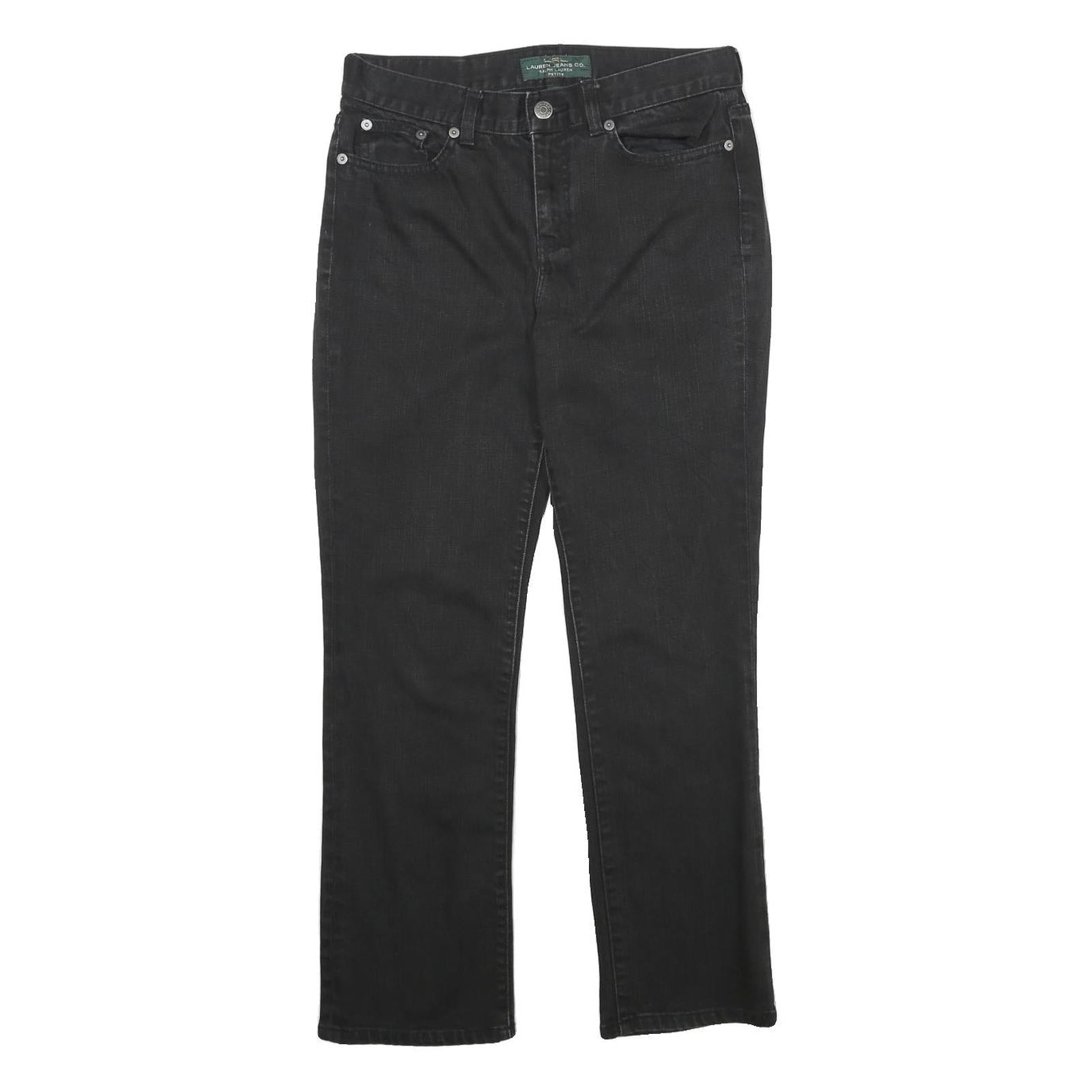 LAUREN RALPH LAUREN Womens Classic Black Denim Straight Jeans Cotton Blend W28