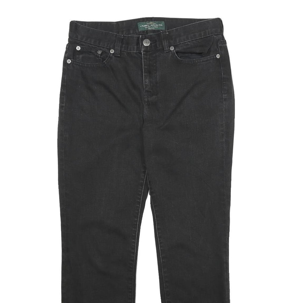 LAUREN RALPH LAUREN Womens Classic Black Denim Straight Jeans Cotton Blend W28