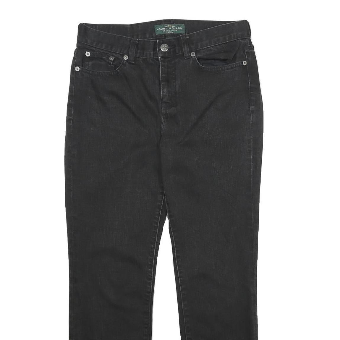 LAUREN RALPH LAUREN Womens Classic Black Denim Straight Jeans Cotton Blend W28