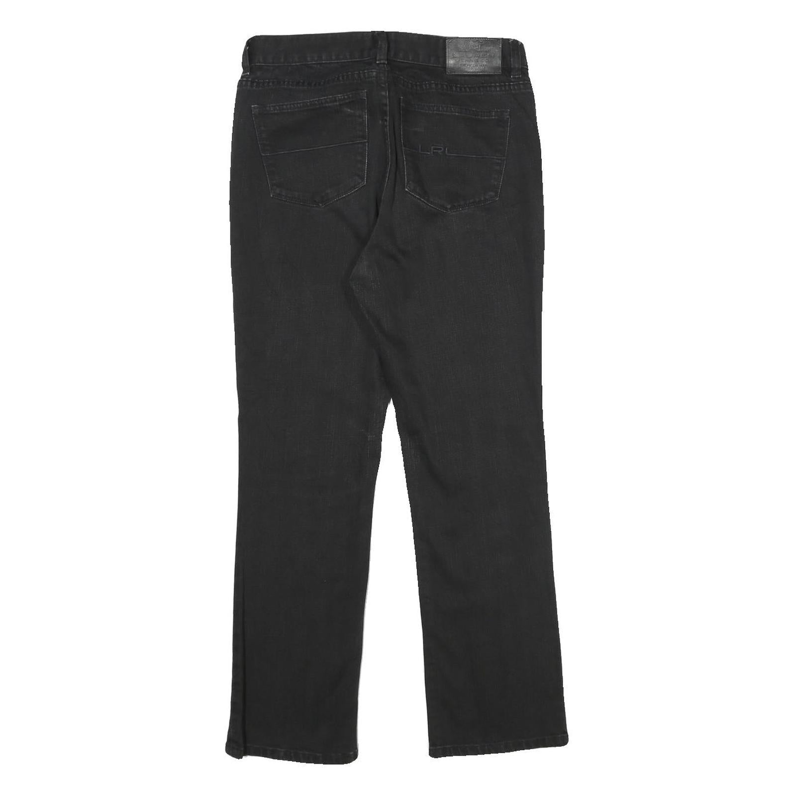 LAUREN RALPH LAUREN Womens Classic Black Denim Straight Jeans Cotton Blend W28