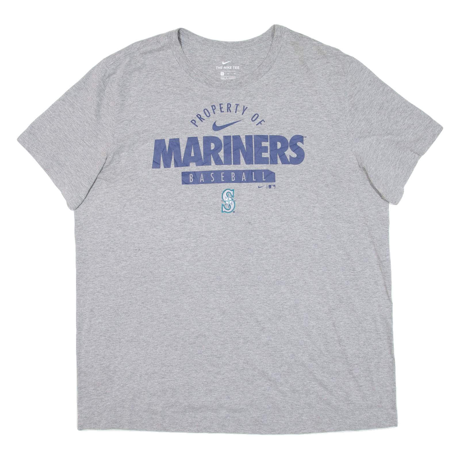 NIKE Mariners Baseball Mens T-Shirt Grey USA XL