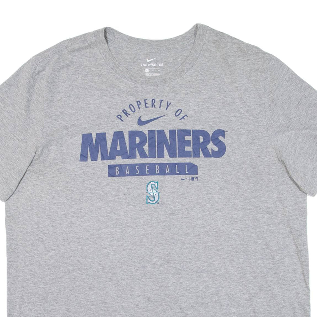 NIKE Mariners Baseball Mens T-Shirt Grey USA XL