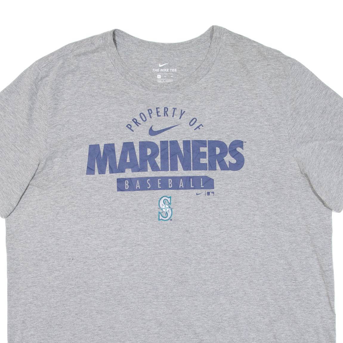 NIKE Mariners Baseball Mens T-Shirt Grey USA XL