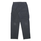 DICKIES Mens Cotton Blend Black Relaxed Cargo Trousers W32 L33 Workwear Durable