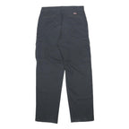 DICKIES Mens Cotton Blend Black Relaxed Cargo Trousers W32 L33 Workwear Durable