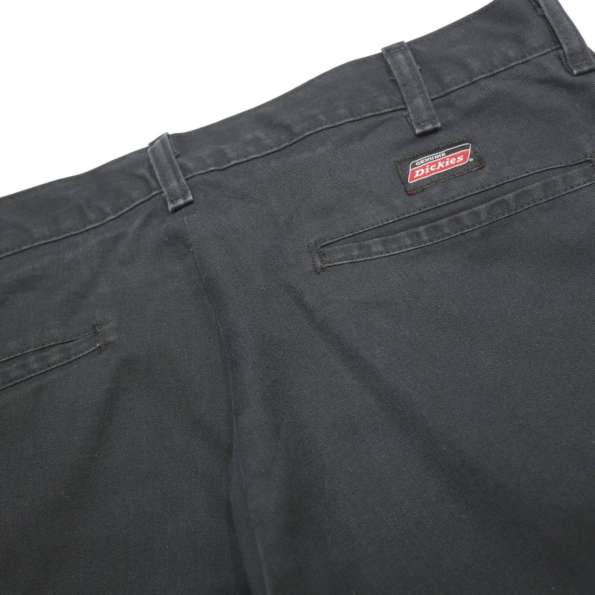 DICKIES Mens Cotton Blend Black Relaxed Cargo Trousers W32 L33 Workwear Durable
