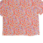 DEVERNOIS Womens Red Floral Print Short Sleeve Collared Shirt UK 16 Summer