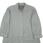 TOPLINE Womens Grey Cotton Blend Coat L Button Plain Classic Stylish