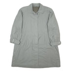 TOPLINE Womens Grey Cotton Blend Coat L Button Plain Classic Stylish